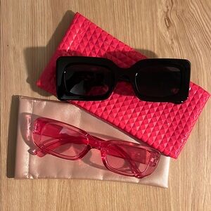 Stylish Black and Pink Sunglasses Set